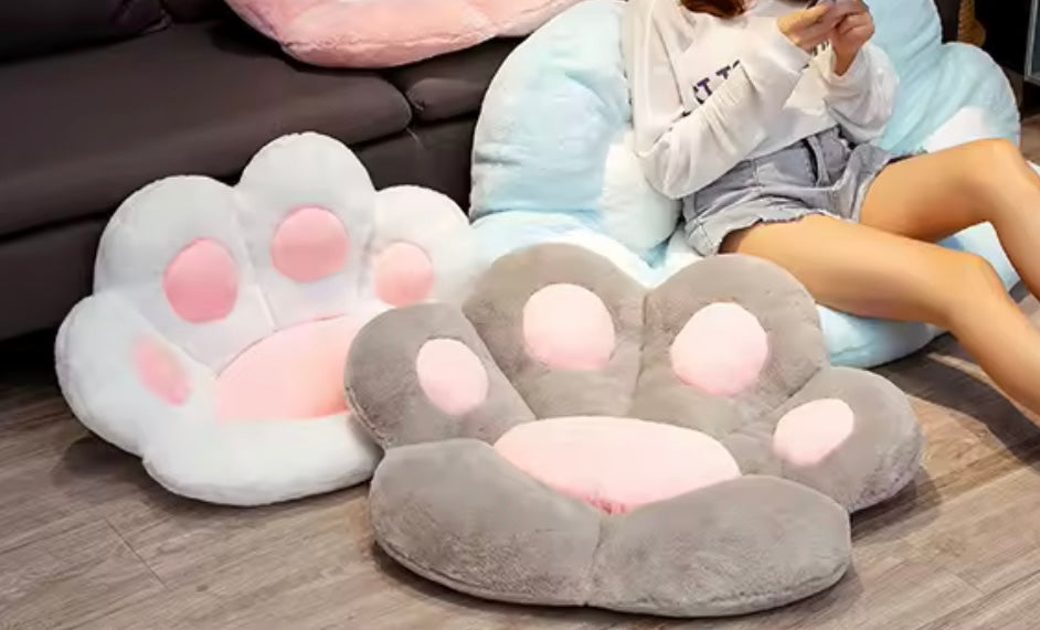 Kissen Pfote 🐾 Weiß/Grau/Rosa